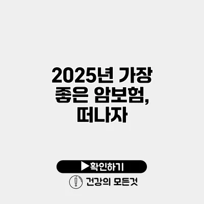 2025년 가장 좋은 암보험, 떠나자