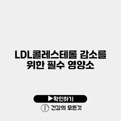 LDL콜레스테롤 감소를 위한 필수 영양소