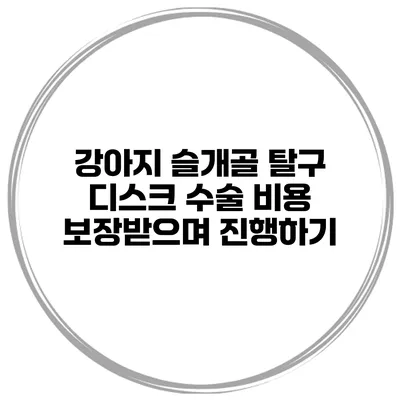 강아지 슬개골 탈구 디스크 수술 비용 보장받으며 진행하기