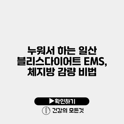 누워서 하는 일산 블리스다이어트 EMS, 체지방 감량 비법