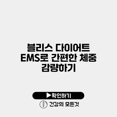 블리스 다이어트 EMS로 간편한 체중 감량하기