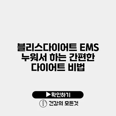 블리스다이어트 EMS 누워서 하는 간편한 다이어트 비법