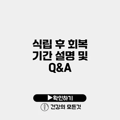 식립 후 회복 기간 설명 및 Q&A