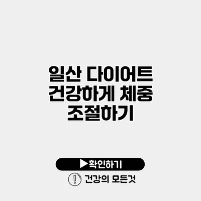 일산 다이어트 건강하게 체중 조절하기