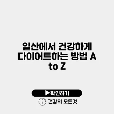 일산에서 건강하게 다이어트하는 방법 A to Z