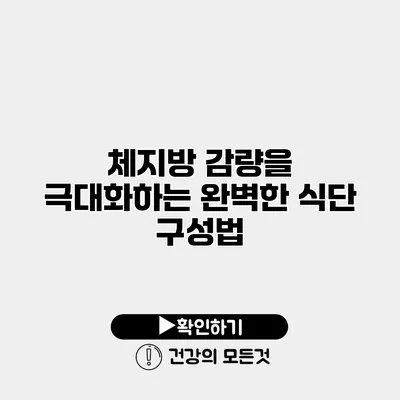 체지방 감량을 극대화하는 완벽한 식단 구성법