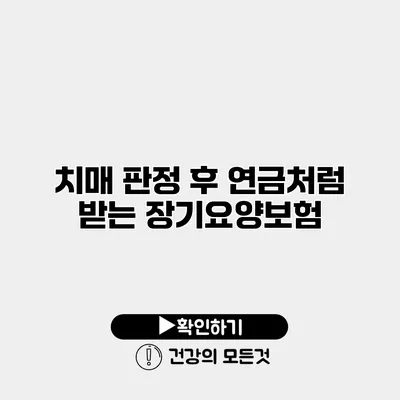 치매 판정 후 연금처럼 받는 장기요양보험