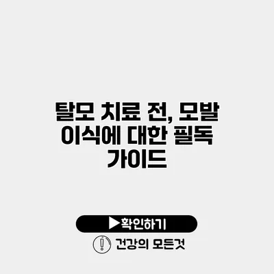 탈모 치료 전, 모발 이식에 대한 필독 가이드