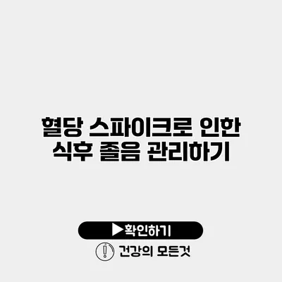 혈당 스파이크로 인한 식후 졸음 관리하기