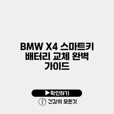 BMW X4 스마트키 배터리 교체 완벽 가이드