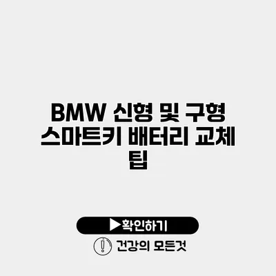 BMW 신형 및 구형 스마트키 배터리 교체 팁