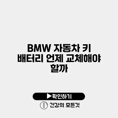 BMW 자동차 키 배터리 언제 교체해야 할까?