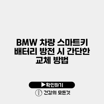 BMW 차량 스마트키 배터리 방전 시 간단한 교체 방법