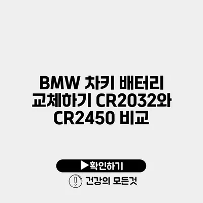 BMW 차키 배터리 교체하기 CR2032와 CR2450 비교
