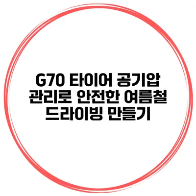 G70 타이어 공기압 관리로 안전한 여름철 드라이빙 만들기