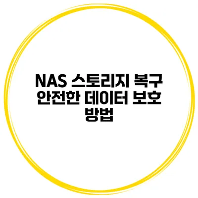 NAS 스토리지 복구 안전한 데이터 보호 방법