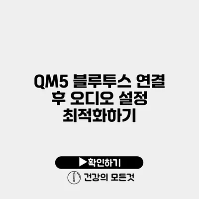 QM5 블루투스 연결 후 오디오 설정 최적화하기