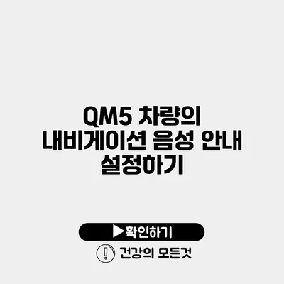 QM5 차량의 내비게이션 음성 안내 설정하기