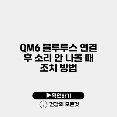 QM6 블루투스 연결 후 소리 안 나올 때 조치 방법