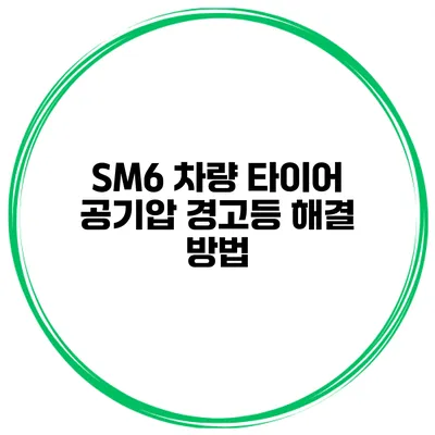 SM6 차량 타이어 공기압 경고등 해결 방법