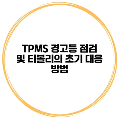 TPMS 경고등 점검 및 티볼리의 초기 대응 방법
