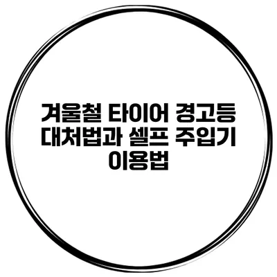 겨울철 타이어 경고등 대처법과 셀프 주입기 이용법