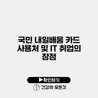 국민 내일배움 카드 사용처 및 IT 취업의 장점