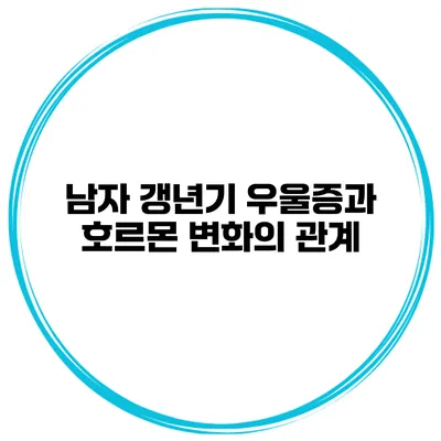 남자 갱년기 우울증과 호르몬 변화의 관계