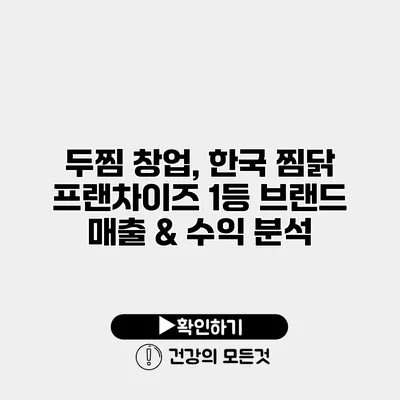 두찜 창업, 한국 찜닭 프랜차이즈 1등 브랜드 매출 & 수익 분석
