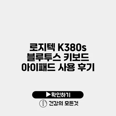로지텍 K380s 블루투스 키보드 아이패드 사용 후기