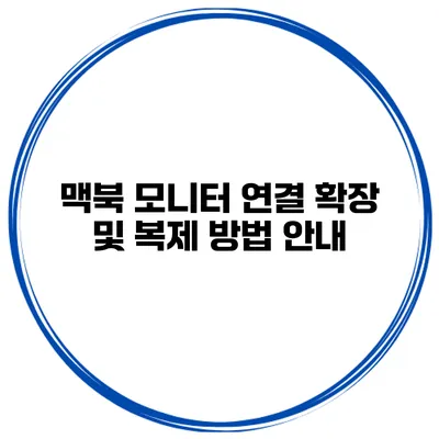 맥북 모니터 연결 확장 및 복제 방법 안내