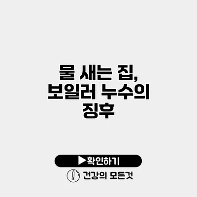 물 새는 집, 보일러 누수의 징후
