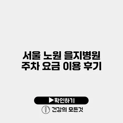 서울 노원 을지병원 주차 요금 이용 후기