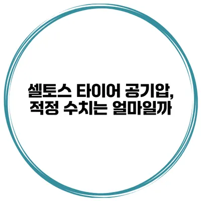 셀토스 타이어 공기압, 적정 수치는 얼마일까?