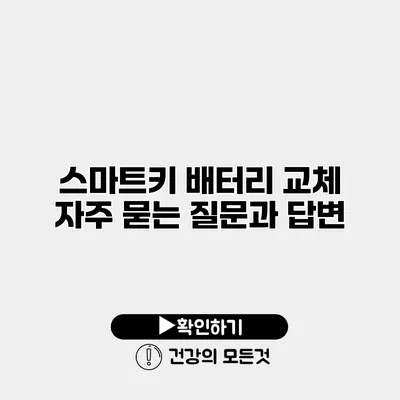 스마트키 배터리 교체 자주 묻는 질문과 답변