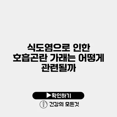식도염으로 인한 호흡곤란 가래는 어떻게 관련될까?