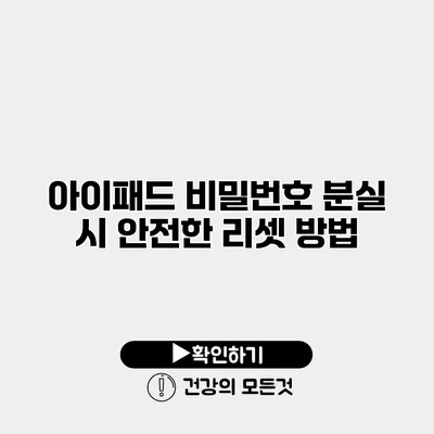 아이패드 비밀번호 분실 시 안전한 리셋 방법