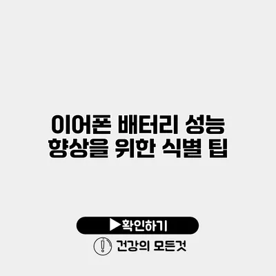 이어폰 배터리 성능 향상을 위한 식별 팁