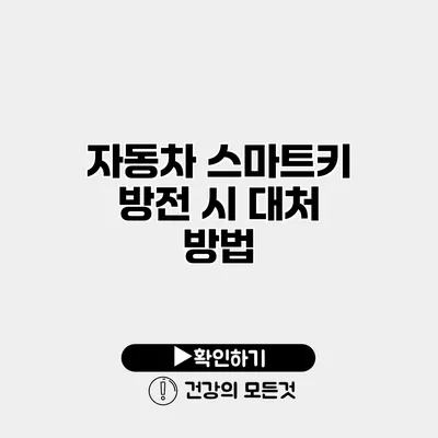 자동차 스마트키 방전 시 대처 방법