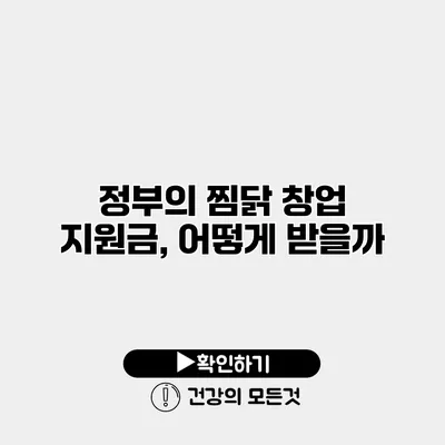 정부의 찜닭 창업 지원금, 어떻게 받을까?