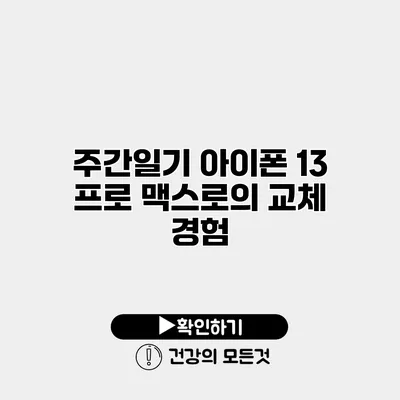 주간일기 아이폰 13 프로 맥스로의 교체 경험