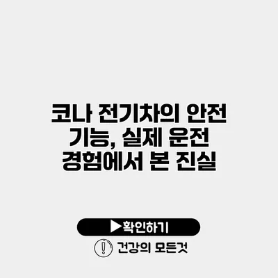 코나 전기차의 안전 기능, 실제 운전 경험에서 본 진실