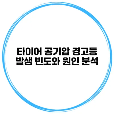 타이어 공기압 경고등 발생 빈도와 원인 분석