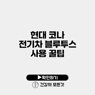 현대 코나 전기차 블루투스 사용 꿀팁
