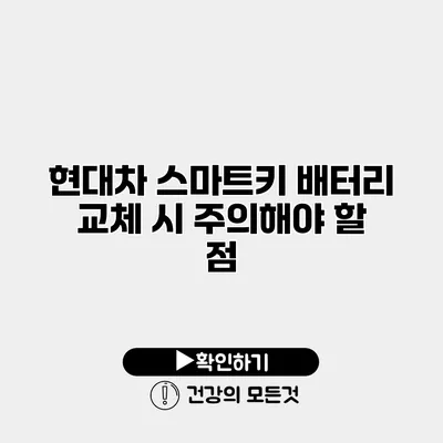 현대차 스마트키 배터리 교체 시 주의해야 할 점